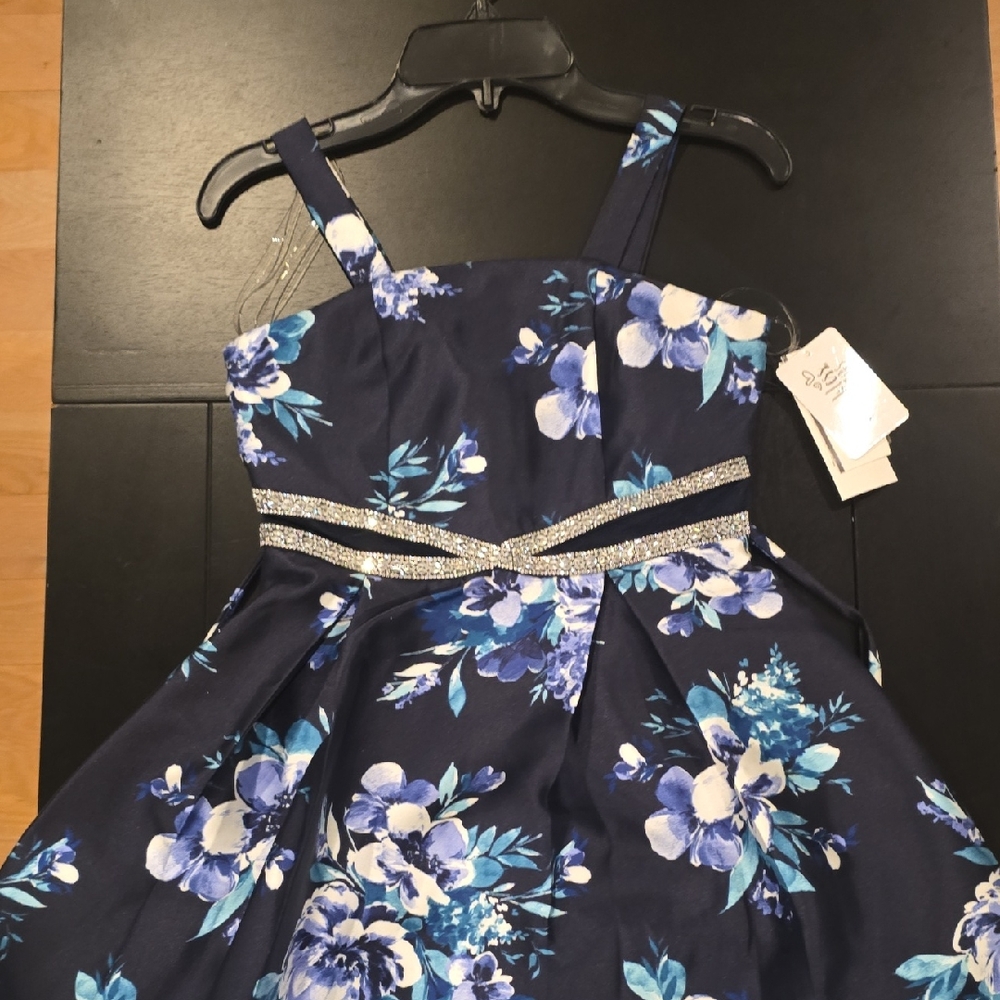 Speechless Navy Floral Kids Dress